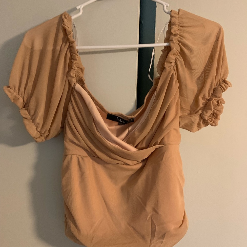 Tan/nude colored baby doll shirt